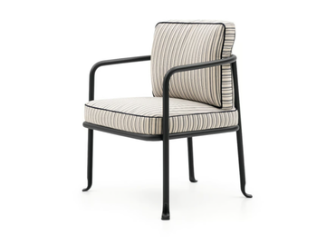 BOREA - Upholstered fabric garden chair with armrests by B&B Italia Outdoor - view 3